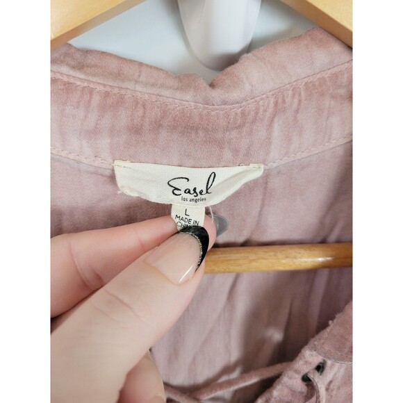 Easel Womens Long Sleeve Lace Top Size L - Picture 3 of 8